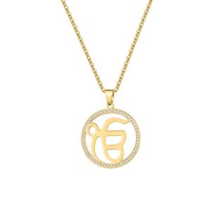 Khanda ek onkar pendant​ necklace with diamonds