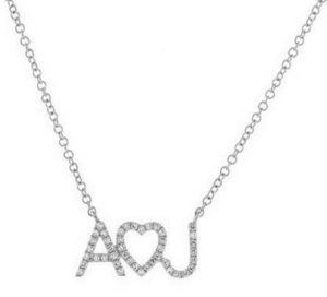 Sterling silver initial heart necklace​