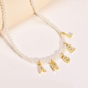 Diamond individual letter name necklace​ 
