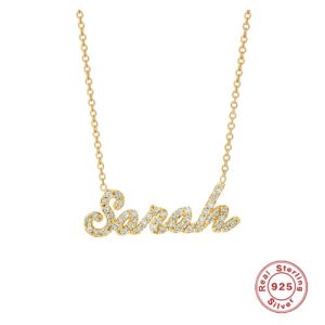 Custom diamond name choker​ necklace 925 silver