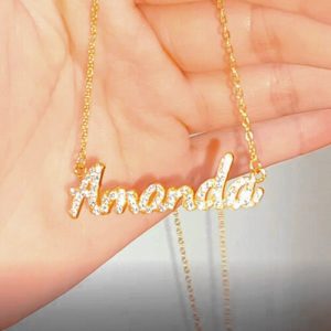 Diamond name chain​ choker necklace