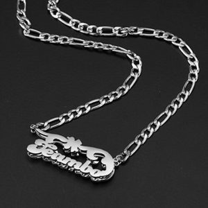Double name plate necklace