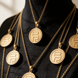 Personalised medallion necklace with logo wholesale