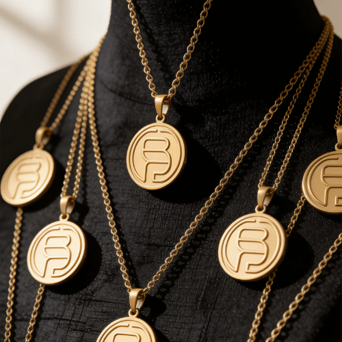 Personalised medallion necklace with logo wholesale - Image 3