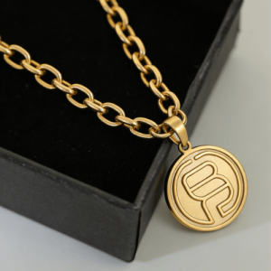 personalised medallion necklace