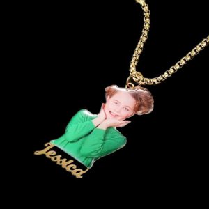 Color photo necklace pendant​ with name