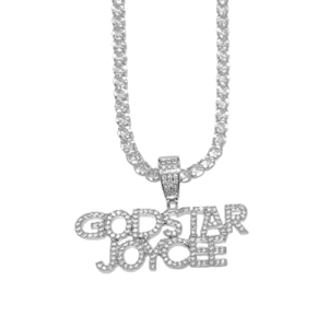Iced out personalized name pendant with tennis chain​