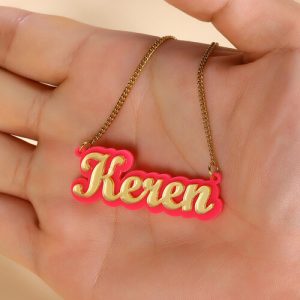custom acrylic name plate necklace​
