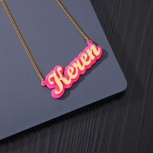 Wholesale plastic nameplate necklace​