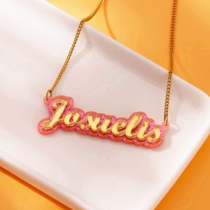 Diy plastic name necklace​