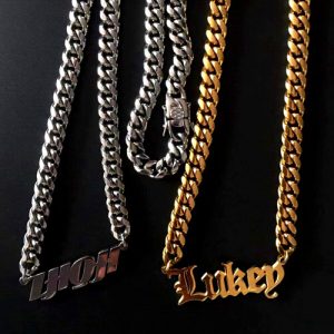 custom mens name plate necklace​