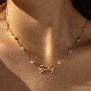 Custom pearl necklace name choker​