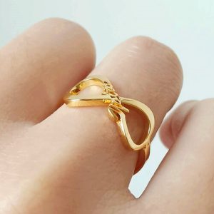 18k gold plated customized infinity ring with name