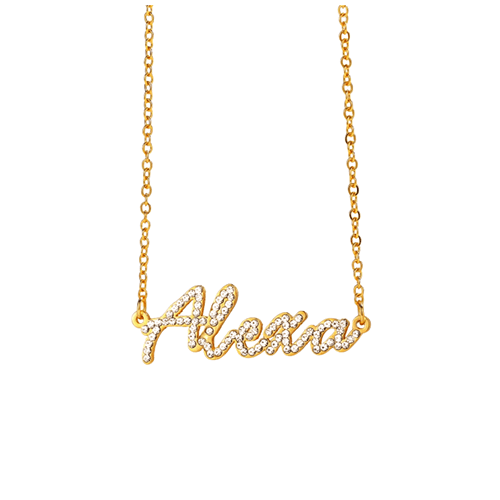 Customizable crystal rhinestone name necklace wholesale