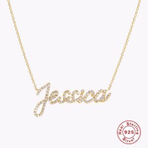 Personalized diamond necklace with name in cursive​