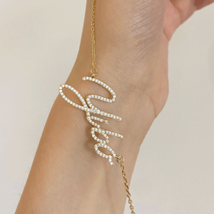 custom cursive name necklace diamond​