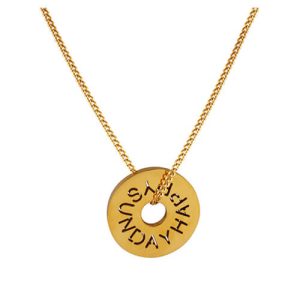 Women's personalised circle pendant necklace​ gold plated