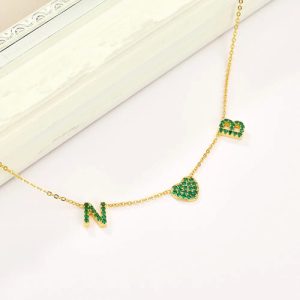 Custom diamond spaced letter necklace​