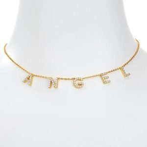 Pave diamond initial letter necklace​