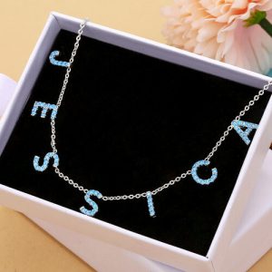 Custom diamond letter name necklace​ 