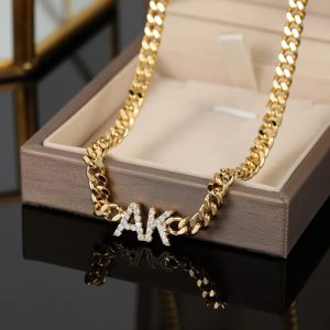 Diamond two initial necklace​