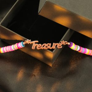 Beaded necklace with name​ sterling silver