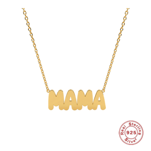 925 sterling silver bubble mama name necklace​