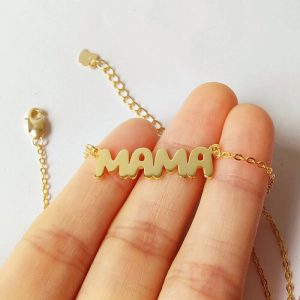 Sterling silver bubble name necklace​