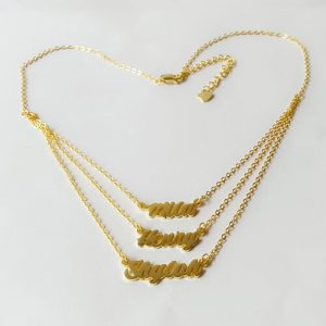 3 name layered necklace​