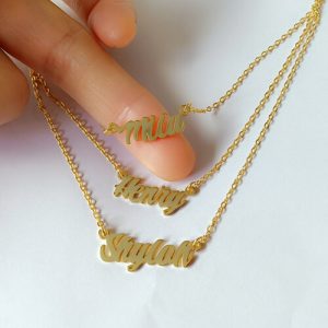 Custom layered necklace with name​