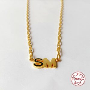 Custom 2 initial necklace with paperclip chain​