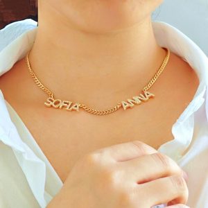 Diamond two name necklace​