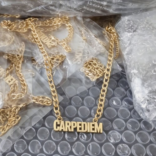 Custom necklace with cuban chain wholesale