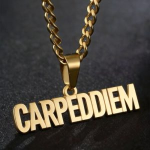 Gold cuban link custom pendant necklace