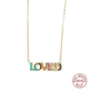 Multi colors diamond word choker necklace​