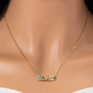 Custom love word diamond necklace​