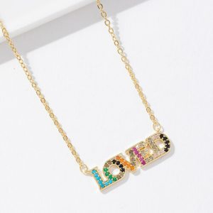 Personalised word necklace​ with diamonds