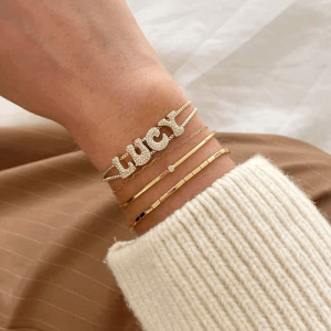 Personalised diamond initial bracelet