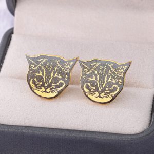 custom engraved cat stud earrings​