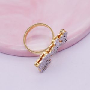 Double plated diamond cut name ring