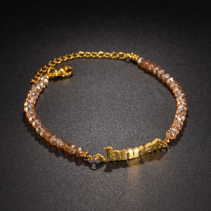 Glass beaded name bracelets diy​