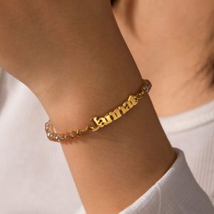 glass bead bracelet​ with name 