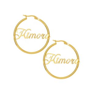 Personalised name hoop earrings​ stainless steel