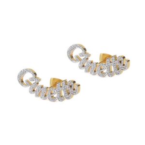 Diamond cut double plated stud name earrings​