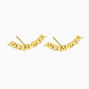 Womens mini climber name earrings​ personalised​