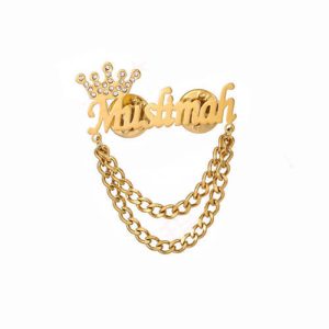 Personalized name lapel pins with chains