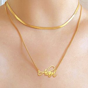 925 sterling silver name choker necklace