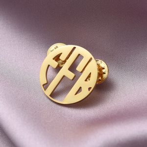 Personalized monogram brooch