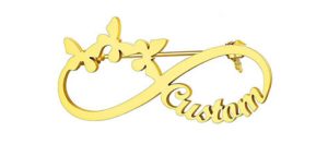 Custom butterfly pins and infinity brooches