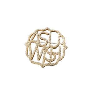 Crystal rhinestone logo brooch pin personalized